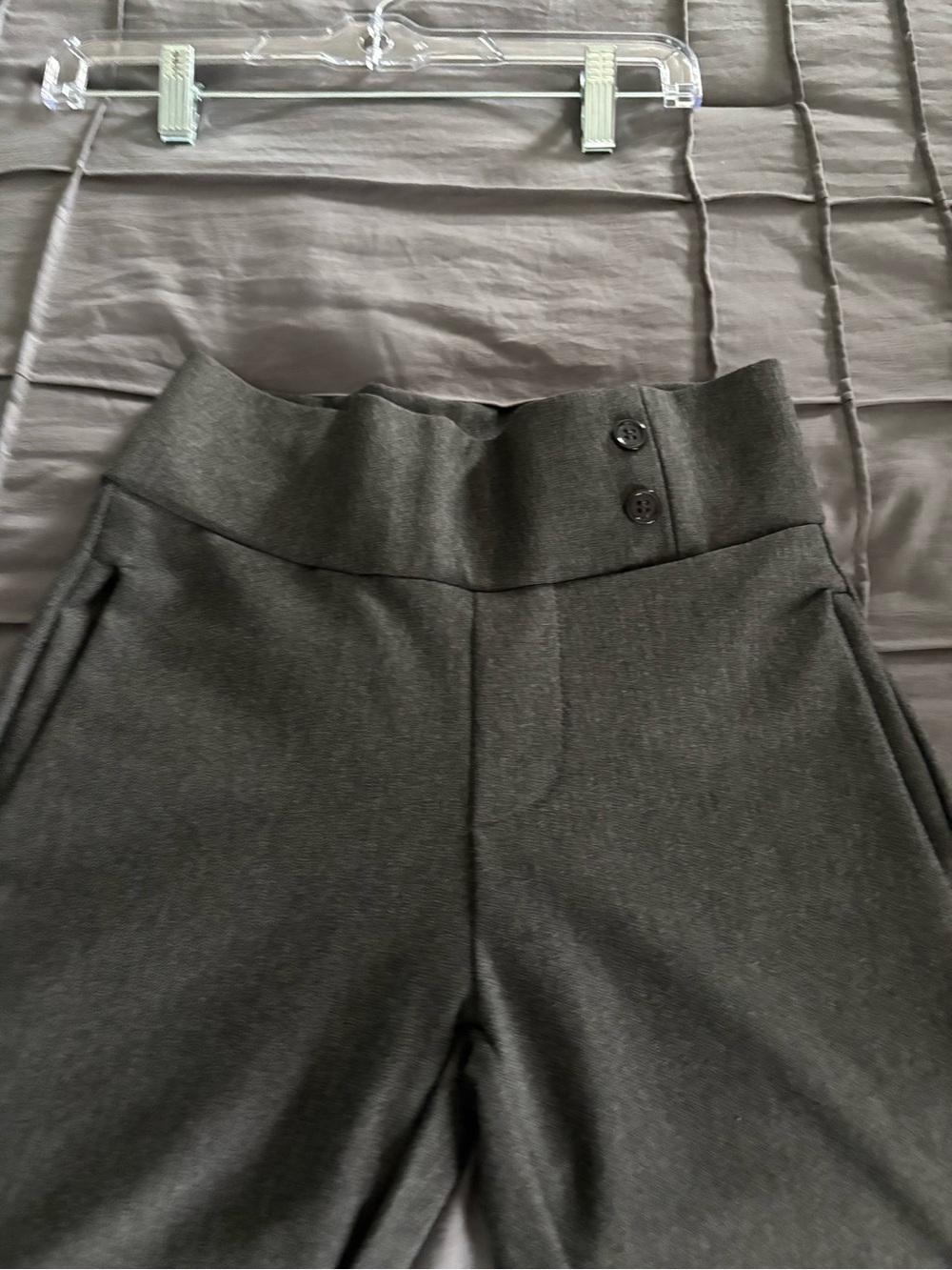 Conceited Brand  High-Waist Skinny Pants in Charcoal Gray